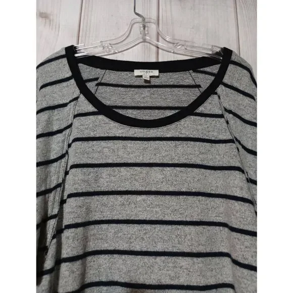 Umgee‎ Sweater Ladies Medium Gray Navy Soft Oversized Cozy Light Weight - Picture 3 of 6